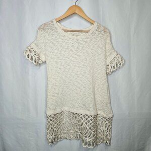 Anthropolgie Saturday Sunday Spalliera Cream Knit Tunic Top